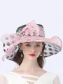 Ladies' Beautiful Organza With Silk Flower Beach/Sun Hats/Kentucky Derby Hats/Tea Party Hats