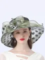 Ladies' Beautiful Organza With Silk Flower Beach/Sun Hats/Kentucky Derby Hats/Tea Party Hats