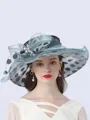 Ladies' Beautiful Organza With Silk Flower Beach/Sun Hats/Kentucky Derby Hats/Tea Party Hats