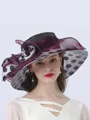 Ladies' Beautiful Organza With Silk Flower Beach/Sun Hats/Kentucky Derby Hats/Tea Party Hats