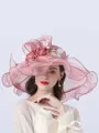 Ladies' Pretty Organza With Flower Floppy Hats/Beach/Sun Hats/Kentucky Derby Hats