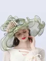 Ladies' Pretty Organza With Flower Floppy Hats/Beach/Sun Hats/Kentucky Derby Hats