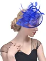Ladies' Elegant Flax With Feather Tea Party Hats