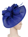 Ladies' Glamourous Flax With Feather Tea Party Hats