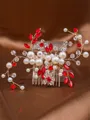 Simple Pearls With Rhinestone Headpieces