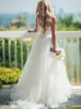 Ball-Gown Princess Opulent Sweetheart Sleeveless Sweep Train Tulle Wedding Dress
