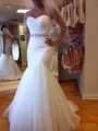 Trumpet/Mermaid Sweetheart Svelte Sleeveless Court Train Tulle Wedding Dress With Beading