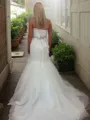 Trumpet/Mermaid Sweetheart Svelte Sleeveless Court Train Tulle Wedding Dress With Beading