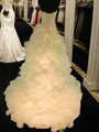 Ball-Gown Exquisite Sweetheart Sleeveless Court Train Organza Wedding Dress With Ruffles