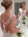 Trumpet/Mermaid Seductive V-Neck Sleeveless Sweep Train Lace Wedding Dress
