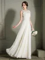 A-line Scoop Sleeveless Floor-Length Charming Chiffon Wedding Dress