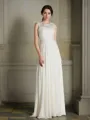 A-line Scoop Sleeveless Floor-Length Charming Chiffon Wedding Dress