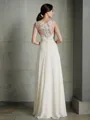 A-line Scoop Sleeveless Floor-Length Charming Chiffon Wedding Dress