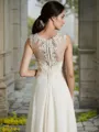 A-line Scoop Sleeveless Floor-Length Charming Chiffon Wedding Dress