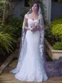 Trumpet/Mermaid Straps Sleeveless Sweep Train Tulle Flattering Wedding Dress
