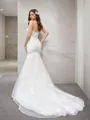 Trumpet/Mermaid Sweetheart Sleeveless Court Train Striking Tulle Wedding Dress With Applique