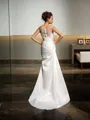 Trumpet/Mermaid Show-stopping Scoop Sleeveless Sweep Train Satin Wedding Dress With Beading