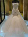 Trumpet/Mermaid Sweetheart Sensual Sleeveless Court Train Tulle Wedding Dress With Beading