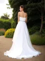 A-line Sweetheart Elegant Sleeveless Asymmetrical Organza Wedding Dress With Beading