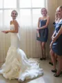 Trumpet/Mermaid Sweetheart Sleeveless Court Train Enchanting Organza Wedding Dress With Lace