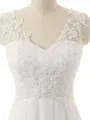 A-line V-Neck Sleeveless Elegant Sweep Train Chiffon Wedding Dress With Lace
