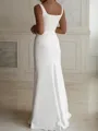 Sheath/Column Straps Sleeveless Floor-Length Modern Stretch Crepe Wedding Dress