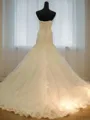 Trumpet/Mermaid Sweetheart Sleeveless Court Train Tulle Curvaceous Wedding Dress With Applique