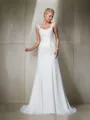 A-line Straps Sleeveless Court Train Chiffon Charming Wedding Dress With Beading