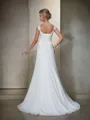 A-line Straps Sleeveless Court Train Chiffon Charming Wedding Dress With Beading