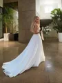 A-line Sweetheart Sleeveless Sweep Train Perfect Organza Wedding Dress