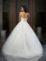Ball-Gown Princess Sweetheart Sleeveless Glam Sweep Train Tulle Wedding Dress With Beading