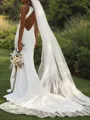 Sheath/Column Halter Sleeveless Va-va-voom Sweep Train Open Back Stretch Crepe Wedding Dress