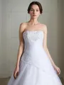 Ball-Gown Strapless Sleeveless Court Train Graceful Organza Wedding Dress