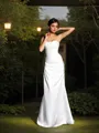 Trumpet/Mermaid Sweetheart Sleeveless Sweep Train Silk like Satin Curvaceous Wedding Dress