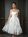 A-line Sweetheart Sleeveless Short/Mini Pretty Satin Wedding Dress With Ruched