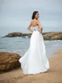 A-line Charming Sweetheart Sleeveless Floor-Length Chiffon Wedding Dress With Beading