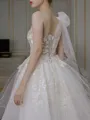A-line Princess One-Shoulder Sleeveless Exquisite Asymmetrical Tulle Wedding Dress