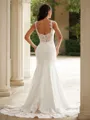 Sheath/Column Straps Crisp Sleeveless Court Train Stretch Crepe Wedding Dresses