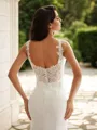 Sheath/Column Straps Crisp Sleeveless Court Train Stretch Crepe Wedding Dresses