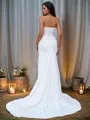 Bold Sheath/Column Sweetheart Sleeveless Sweep Train Stretch Crepe Wedding Dresses