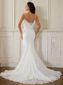 Sheath/Column V-Neck Flattering Sleeveless Court Train Stretch Crepe Wedding Dresses