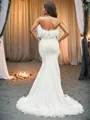 Dramatic Trumpet/Mermaid Strapless Sleeveless Sweep Train Stretch Crepe Wedding Dresses