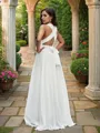 A-line Halter Sleeveless Floor-Length Charming Chiffon Wedding Dresses