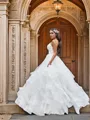 A-line V-Neck Sleeveless Delicate Floor-Length Tulle Wedding Dresses