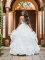 A-line V-Neck Sleeveless Delicate Floor-Length Tulle Wedding Dresses