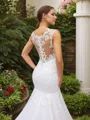 Trumpet/Mermaid Scoop Curvaceous Sleeveless Court Train Tulle Wedding Dresses