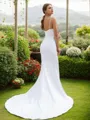 Sheath/Column V-Neck Classic Sleeveless Court Train Charmeuse Wedding Dresses
