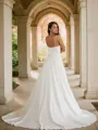 Sheath/Column V-Neck Classic Sleeveless Court Train Charmeuse Wedding Dresses