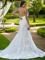 Trumpet/Mermaid Spaghetti Straps Sleeveless Striking Sweep Train Lace Wedding Dresses
