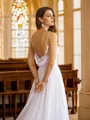 A-line Spaghetti Straps Timeless Sleeveless Chapel Train Chiffon Wedding Dresses